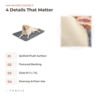 Tapis pour animaux de compagnie en peluche polyester gris d'hiver, antidérapant, lavable, thermique, pour cage et canapé, pour chiens de petite/moyenne taille, vente en gros