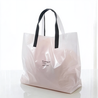 Sac fourre-tout réutilisable en plastique PE de qualité alimentaire, personnalisable, avec poignées souples, recyclable, gaufrage, logo couleur personnalisé, pour supermarché, prix de gros