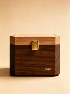Caja <span class=keywords><strong>de</strong></span> Regalo <span class=keywords><strong>de</strong></span> Madera Bicolor Personalizada con Cierre Metálico Dorado, Estuche <span class=keywords><strong>de</strong></span> Almacenamiento <span class=keywords><strong>de</strong></span> Joyería <span class=keywords><strong>de</strong></span> Lujo con Logotipo Grabado para Relojes, Anillos y Pendientes - Product Image 2
