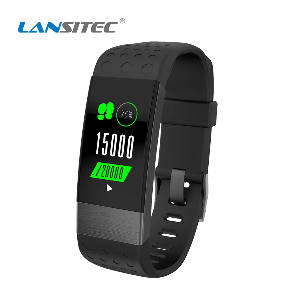 Lansitec VG08 Sleep Monitor Vibration Motor Touch Screen Step Count Positioning BLE Beacon Wristband