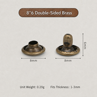 Rivets à double capuchon en acier inoxydable de toutes tailles (5 mm à 12 mm) pour vêtements et vestes en cuir