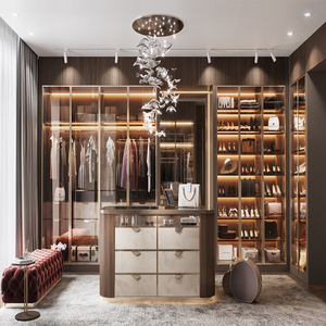 Modern living room wall mount solid wood walkin closet custom home hotel bedroom mdf wood walk in wardrobe cabinets closets set