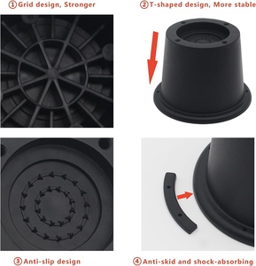 Lot de 4 rehausseurs de meubles empilables en PP de 2 pouces, patins anti-vibration pour machine à laver, lit, armoire, pieds réglables en hauteur et antidérapants - Product Image 2