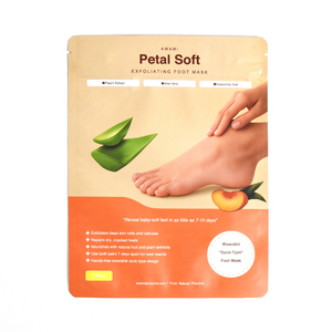 Emballage personnalisé pour <span class=keywords><strong>masque</strong></span> cosmétique pour les pieds, pochette refermable à fermeture éclair trois côtés en aluminium Mylar pour <span class=keywords><strong>masque</strong></span> en feuille - Product Image 2