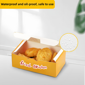 Boîte à frites jetable en papier pour emporter, emballage alimentaire, boîtes personnalisées pour ailes de poulet, hamburgers, boîtes à emporter pour restauration rapide - Product Image 5