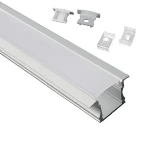 17x14mm表面安装铝制LED型材U通道挤压线性条形灯PC盖