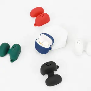 High Quality Silicone Case Earbuds Protective Wireless Earphone Case Cover Slim For QCY Aily Buds Lite With Keychain