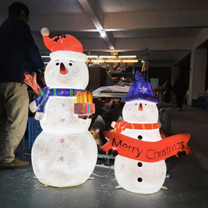 Lumières LED en forme de bonhomme de neige 3D personnalisées IP65, en résine transparente et fibre de verre, pour extérieur, jardin, Noël et festivals - Product Image 1