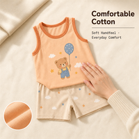 Ensemble bébé sans manches, doux, lavable, 100% coton, unisexe, nouveau-né, personnalisable, OEM, vente en gros, tenue bébé pour les détaillants