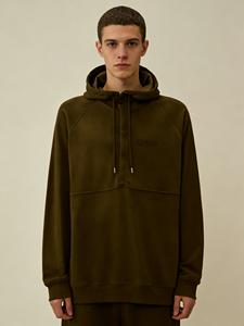 Sweat-shirt à capuche pour homme, demi-zip, décontracté, sportif, unisexe, coupe classique, 400 g/m², brodé, uni, 100 % coton, logo personnalisé - Product Image 2
