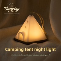 Lanterne de camping en forme de mini tente, LED à 6 niveaux de luminosité, lampe de nuit portable suspendue