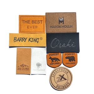 Étiquettes de vêtements personnalisées en cuir avec logo gaufré pour casquettes de camionneur en jean, pressées à chaud, vente en gros directe usine - Product Image 4