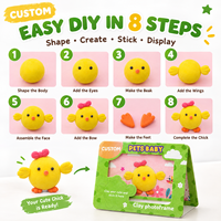 Kit de cadre photo en argile DIY pour enfants, cadre photo en carton 3D pliable, artisanat pour enfants pour cadeau promotionnel