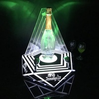 Bonne vente Porte-bouteilles étincelant à champagne avec base pour bouteille led porte-bouteilles