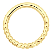 Histoires de piercing Bague segment articulée en or massif 14 carats à la mode avec pierres CZ et opale Bijoux de piercing corporel