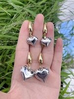 Boucles d'oreilles pendantes en forme de larme pour femme, imitation or/argent, boucles d'oreilles épaisses en forme de bague, pendentif goutte d'eau, boucles d'oreilles anti-allergiques pour filles