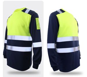 เสื้อกั๊กนิรภัยสะท้อนแสงเรืองแสงสีเหลืองอบอุ่นแขนยาวเสื้อผ้าสะท้อนแสงโลโก้เรืองแสงสำหรับเพิ่มทัศนวิสัย - Product Image 2