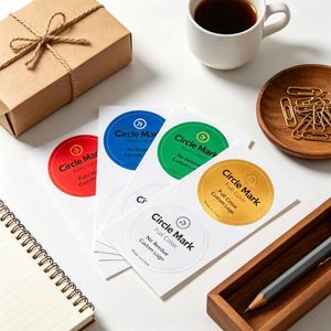 Étiquettes adhésives personnalisées en feuille A4, impression numérique, petite série, marquage de produits, autocollants ronds imperméables, papier kraft - Product Image 1
