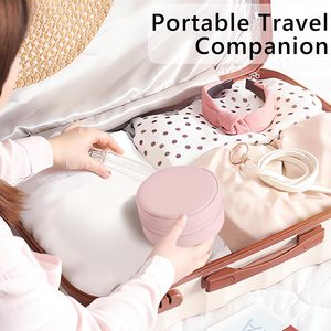 Wholesale Small Travel Jewelry Box with Pu Leather Handle for Girls Rings <b>Earrings</b> Necklaces Organizer Jewellery Storage <b>Case</b> - Product Image 5