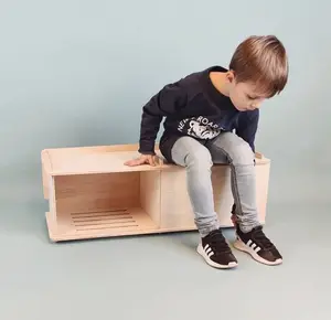 합판 조정가능한 유아 벤치 몬테소리 2 좌석을 가진 나무로 되는 유아 놀이방 벤치 아이 신발 벤치
