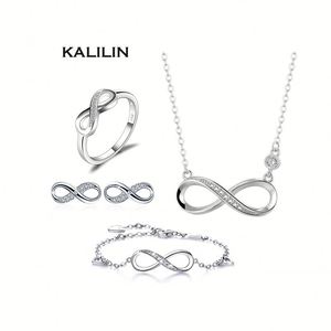 Juego de Pulseras de Plata 925 con Diseño de Amor Infinito para Mujer, Joyería Femenina - Product Image 1