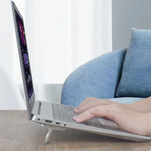 Adhesive Laptop Stand – Foldable <b>Mini</b> Portable <b>Notebook</b> Riser, 2-Level Angle Adjustable – Self-Adhesive, Invisible, No Screws - Product Image 2