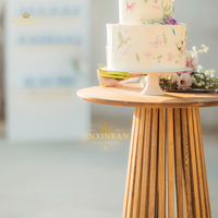 Ensemble Moderne Table Haute Ronde et Chaises de Bar en Bois Massif pour Mariage et Événements en Extérieur