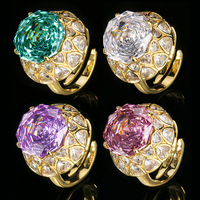 Bague de luxe vintage pour femme XILIANGFEIZI, haute qualité, nouvelle collection 2026, pour cadeau de mariage, 14 mm