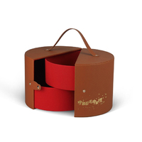 Boîtes de rangement personnalisées rondes pour desserts, pâtisseries, macarons, chocolats et bonbons, avec poignée, pour Noël et mariages