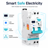 Disjoncteur intelligent WiFi Tuya MythEle 1P+N 40A avec protection contre les surtensions et les sous-tensions 6kA, moniteur d'énergie intelligent