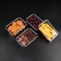 Conteneur en plastique transparent PET de qualité alimentaire, multi-tailles, pour fruits, baies, aliments secs, conservés, pour la vente au détail, les magasins, les charcuteries, les présentoirs