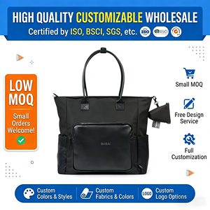 Sac à dos pour bébé en nylon imperméable et simili cuir, utilisable de trois façons, avec fermeture éclair et doublure en polyester - Product Image 1