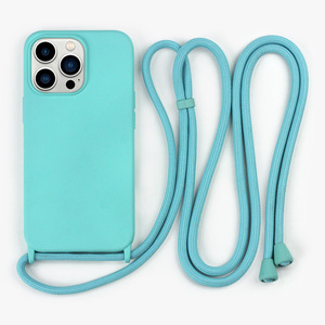 Macron Collier Croix-Corps Sling Silicone Doux Antichoc pour iPhone 11 12 13 14 15 Pro Max Couverture Mobile Téléphone Cas - Product Image 3