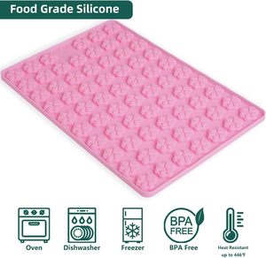 Mini 69-khoang cấp thực phẩm <span class=keywords><strong>Silicone</strong></span> <span class=keywords><strong>Paw</strong></span> in khuôn cho bánh công cụ sô cô la kẹo con chó xử lý Snack Bánh quy với scraper - Product Image 2