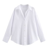 PB&ZA Blouses Chic de Printemps 2024 pour Femme, Nouveaux Hauts Vintage Décontractés à Manches Longues en Coton et Polyester
