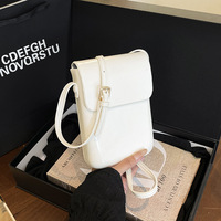 Sac à bandoulière vertical minimaliste pour femme en cuir PU, petit sac à main pour téléphone portable, sacoche décontractée quotidienne