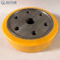 Nouvelle roue de charge en PU 355x106-6 avec roulement à rouleaux et à billes pour chariot élévateur à bras Jungheinrich ETV320/ETV325, pièces de rechange, 6 trous de boulons