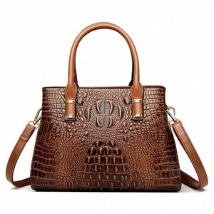 Bolso Tote de Gran Capacidad para Mujer, de Hombro o Cruzado, con Patrón Moderno, para Mujeres de Mediana Edad, con Dos Correas y Cierre Abierto - Product Image 5