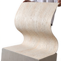 Panneau mural en pierre souple MCM Travertine, placage de pierre flexible, classe A2 en matière de résistance au feu, imperméable, testé ISO 9001 SGS