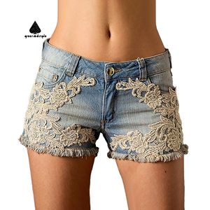 Shorts de Mezclilla <span class=keywords><strong>Cortos</strong></span> de Verano para <span class=keywords><strong>Mujer</strong></span>, Diseño de Moda, Fabricante, Shorts con Bordado de Encaje y Guipur, <span class=keywords><strong>Pantalones</strong></span> <span class=keywords><strong>Cortos</strong></span> de Mezclilla para <span class=keywords><strong>Mujer</strong></span> - Product Image 4