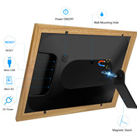 Marco de Fotos Digital Wifi Woden Frameo de 10.1 Pulgadas, Marcos Digitales Multicolor para Videos e Imágenes, con Carcasa de Madera