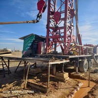 Foreuse de puits d'eau montée sur remorque pour trous de 1000 m de profondeur avec pompe à boue et kit d'outils complet