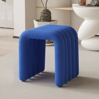 Tabouret de vanité moderne de luxe en velours moelleux, chaise longue, pouf, siège d'appoint pour chambre, salon, salle à manger, manucure