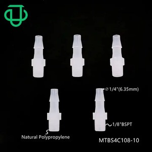 ข้อต่อแบบตรง JU 1/8-28BSPT พร้อมเกลียวภายนอก สีเงิน ทำจากพลาสติก สำหรับท่อยางแบบยืดหยุ่น - Product Image 3