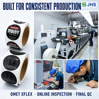Étiquettes autocollantes personnalisées en rouleau avec logo, options de taille, de forme, de couleur, de finition brillante et de pelliculage pour l'emballage des produits
