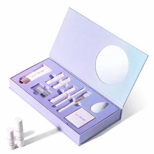 กล่องบรรจุภัณฑ์ผลิตภัณฑ์บำรุงผิวระดับพรีเมียม กล่องของขวัญกระดาษแข็งพับได้แบบแม่เหล็ก สำหรับเซรั่ม ครีม โลชั่น เอสเซนส์ ชุดผลิตภัณฑ์ความงาม - Product Image 1