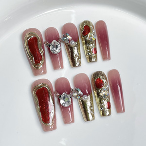 ออกแบบบรรจุภัณฑ์ตามสั่ง ขายส่งเล็บปลอมอะคริลิก เล็บปลอมสำเร็จรูป ผู้จำหน่ายขายส่ง เล็บปลอมเพชรประดับทำมือ - Product Image 4