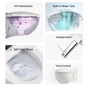 <span class=keywords><strong>WC</strong></span> intelligent électrique mural en céramique haut de gamme, forme œuf, suspendu, automatique, pour salle de bain - Product Image 2