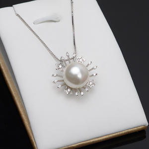 Collar con Colgante de Plata S925 con Base Estilo Estrella para Mujer, Accesorio DIY Personalizado, Cadena Clavícula 10-13, Colgantes de Perlas y Dijes - Product Image 1