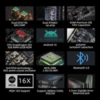 SHANLING M3 Ultra Android10 MQA Lecteur de musique HiFi portable MP3 Audio haute résolution DAC AMP Double puce ES9219C Bluetooth5.0 DSD256 M3U
